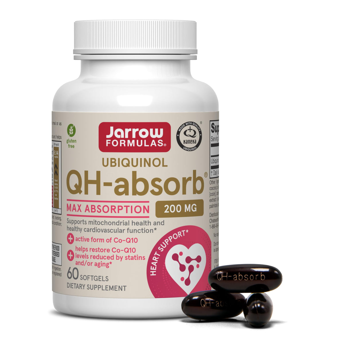 jarrow QH-Absorb ubiquinol CoQ10 200mg softgels bottle