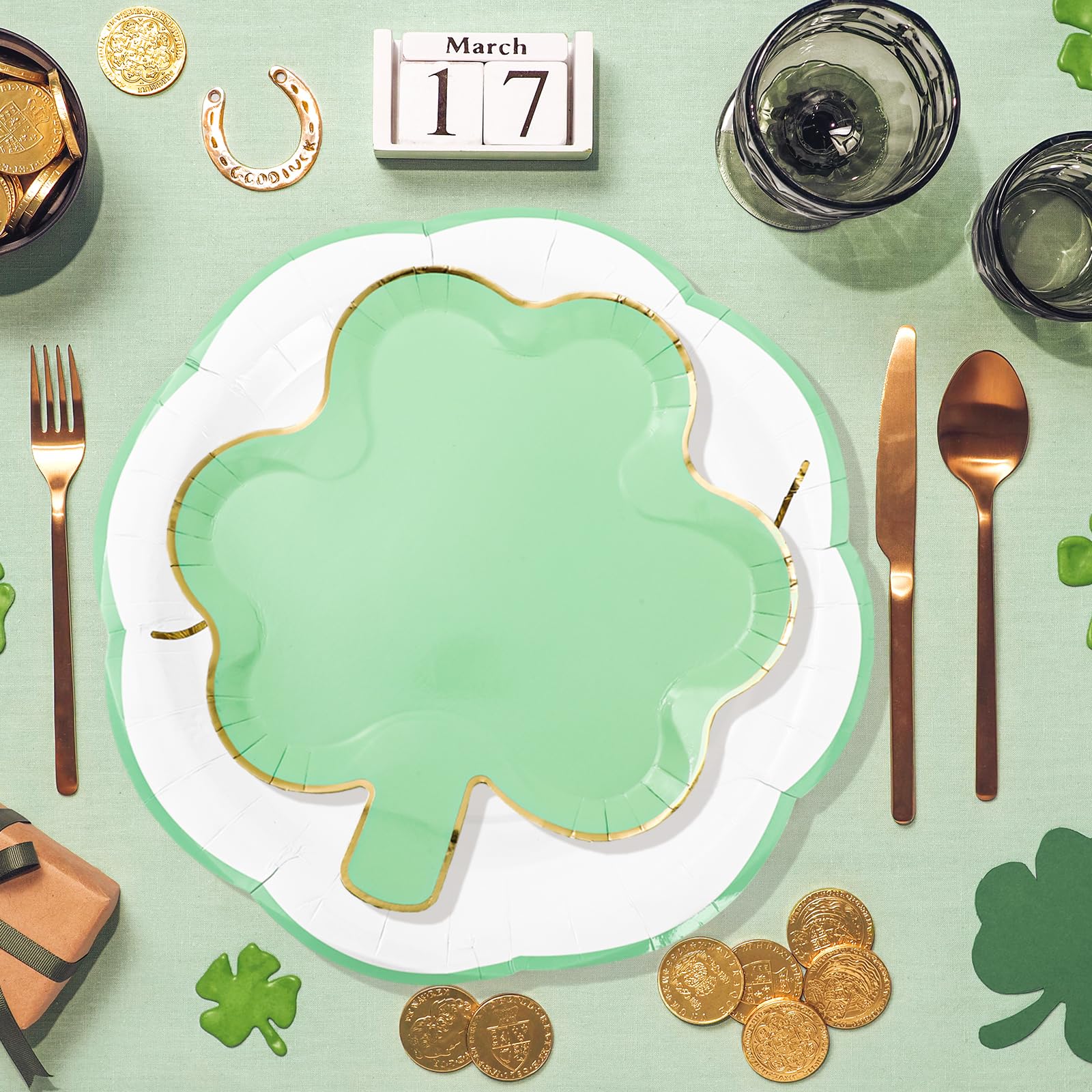 jarthenaamcs 10-3 inch disposable paper plate mint green