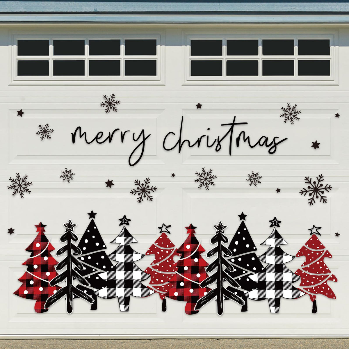 JarThenaAMCS 32Pcs Merry Christmas magnets plaid forest snowflake designs image 1