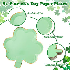 jarthenaamcs shamrock design plate with gold foil edge mint green