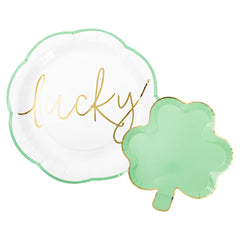 jarthenaamcs st patricks day paper plates mint green shamrock design