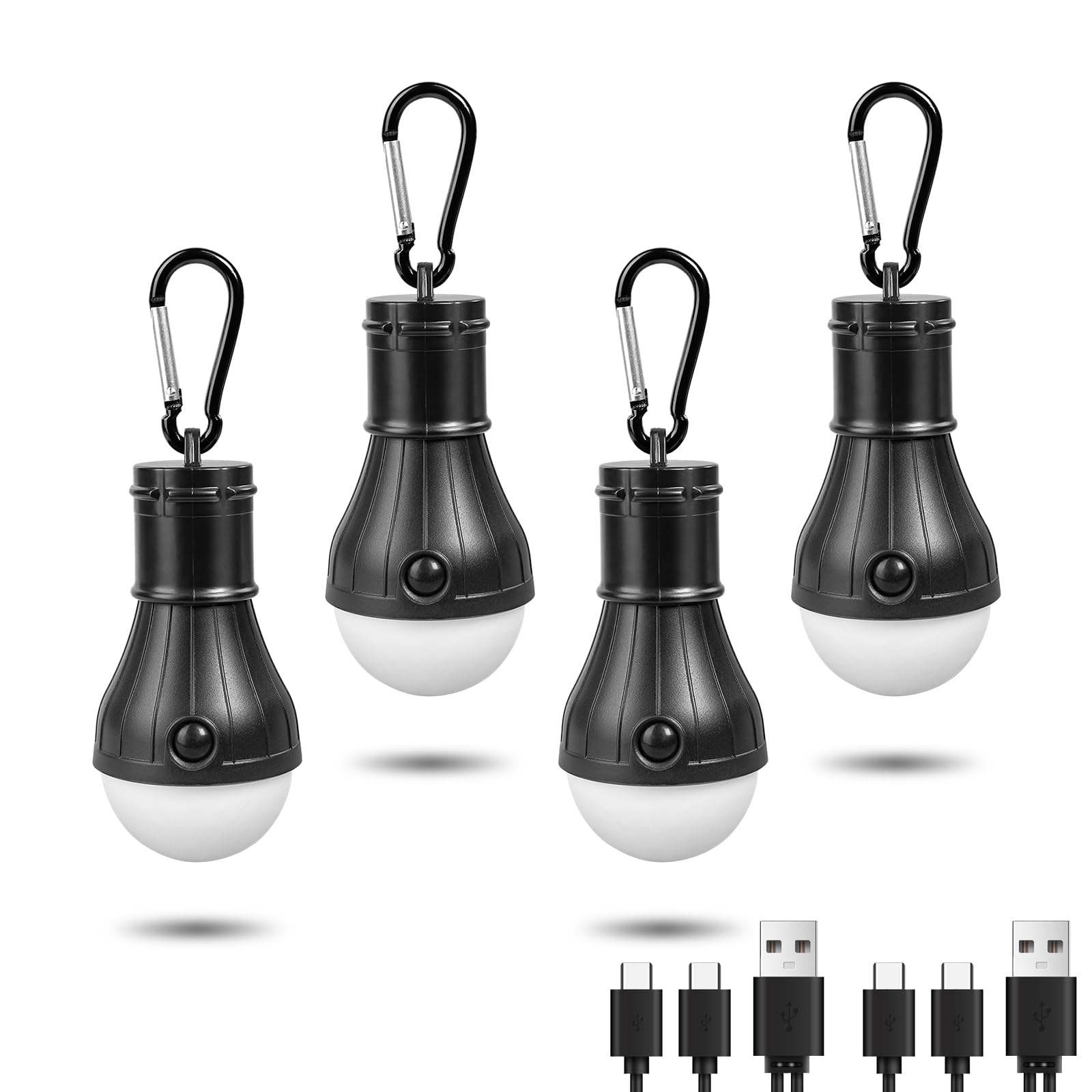Jarxin Led Camping Lantern 4PCS kit with USB charging cable
