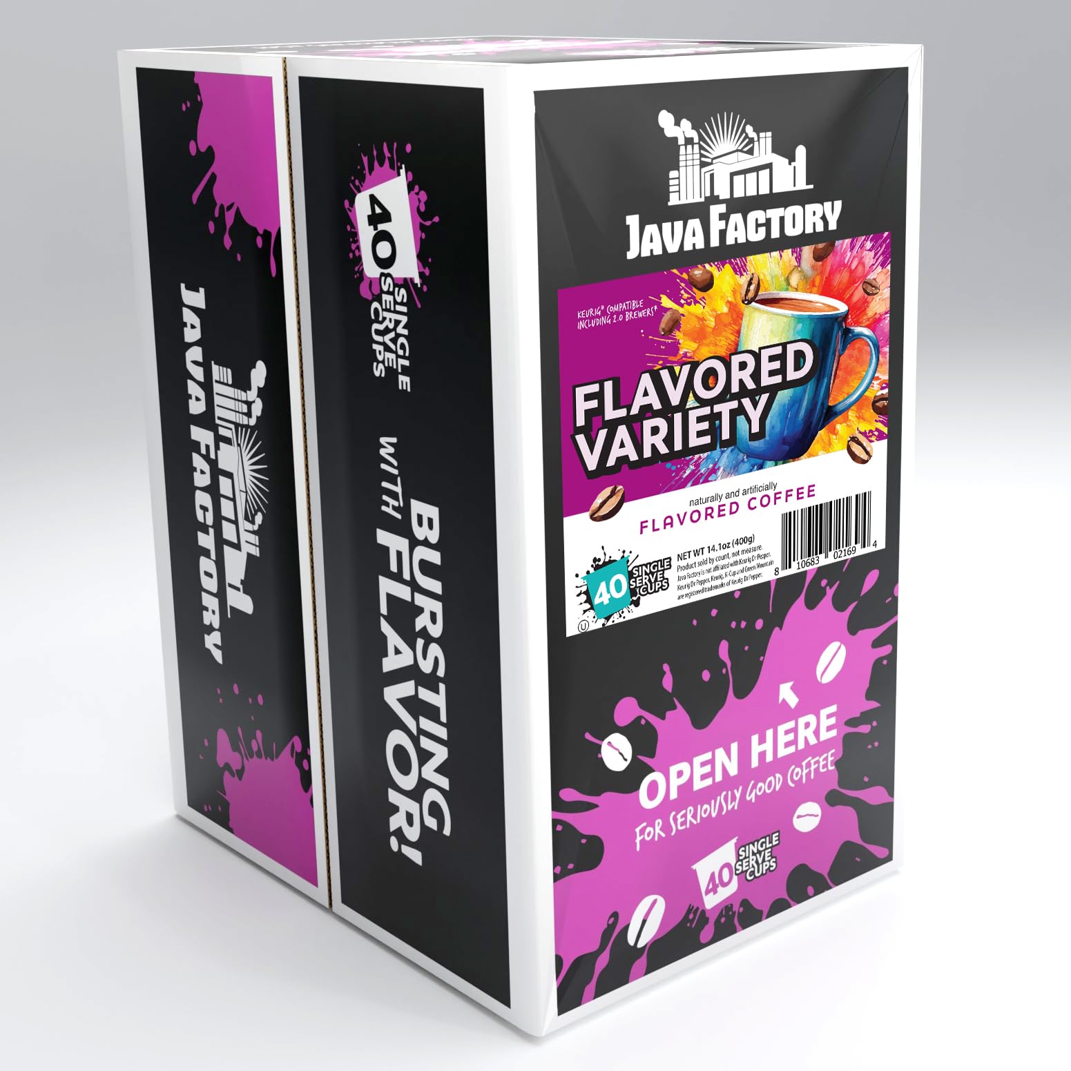 Assorted sampler flavors Java Factory coffee pods