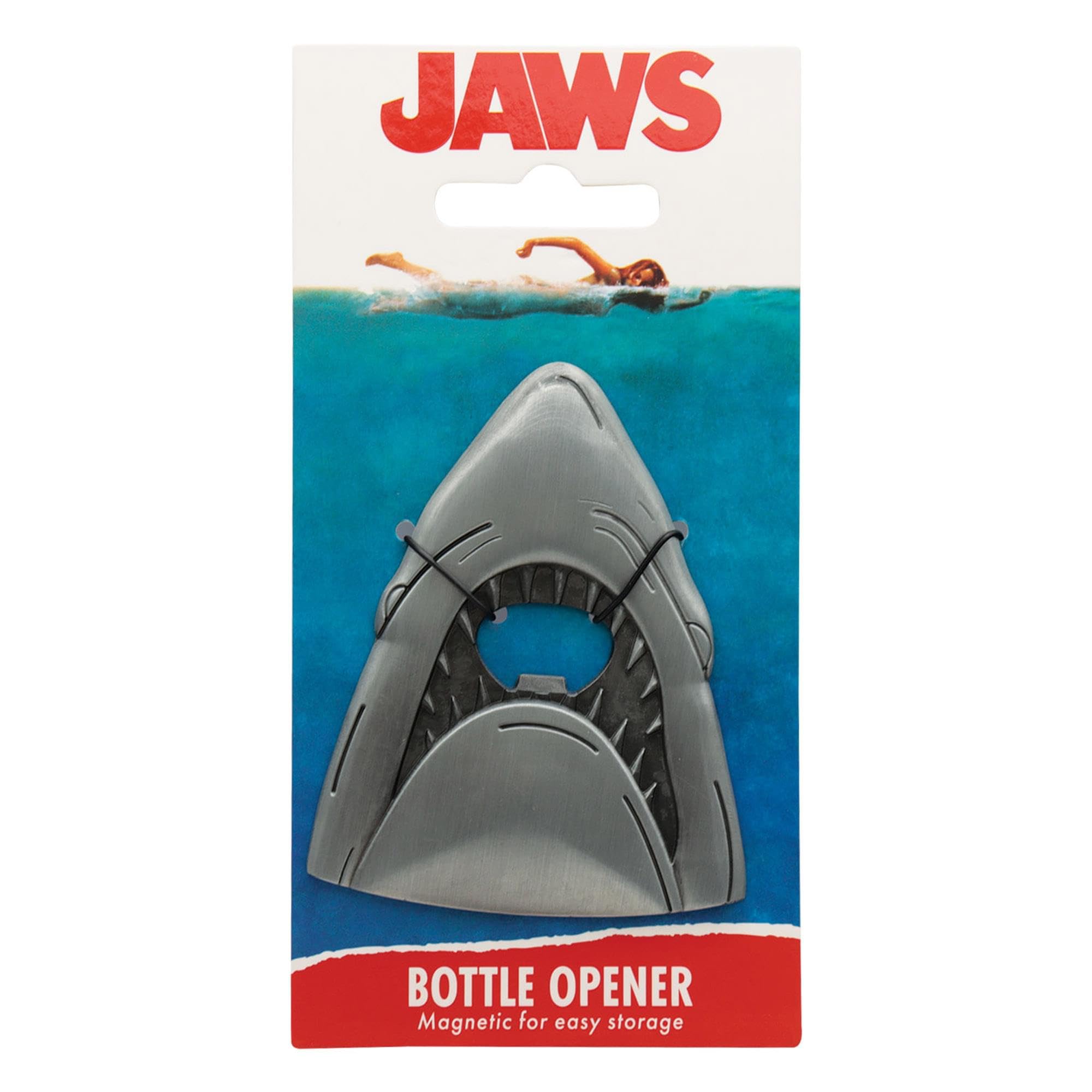 Jaws 50th Anniversary Shark Bottle Opener with magnets on back for fridge