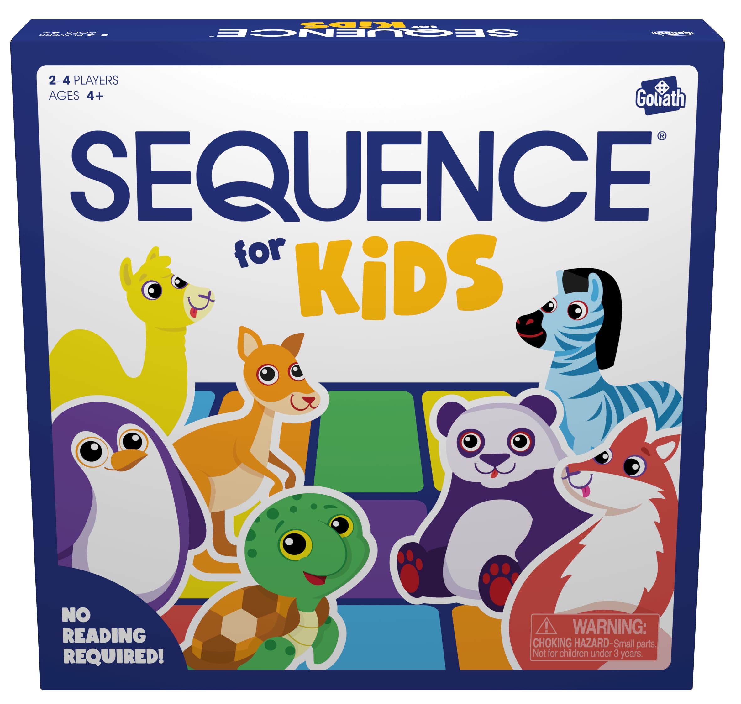Jax SEQUENCE for Kids game board with animal characters