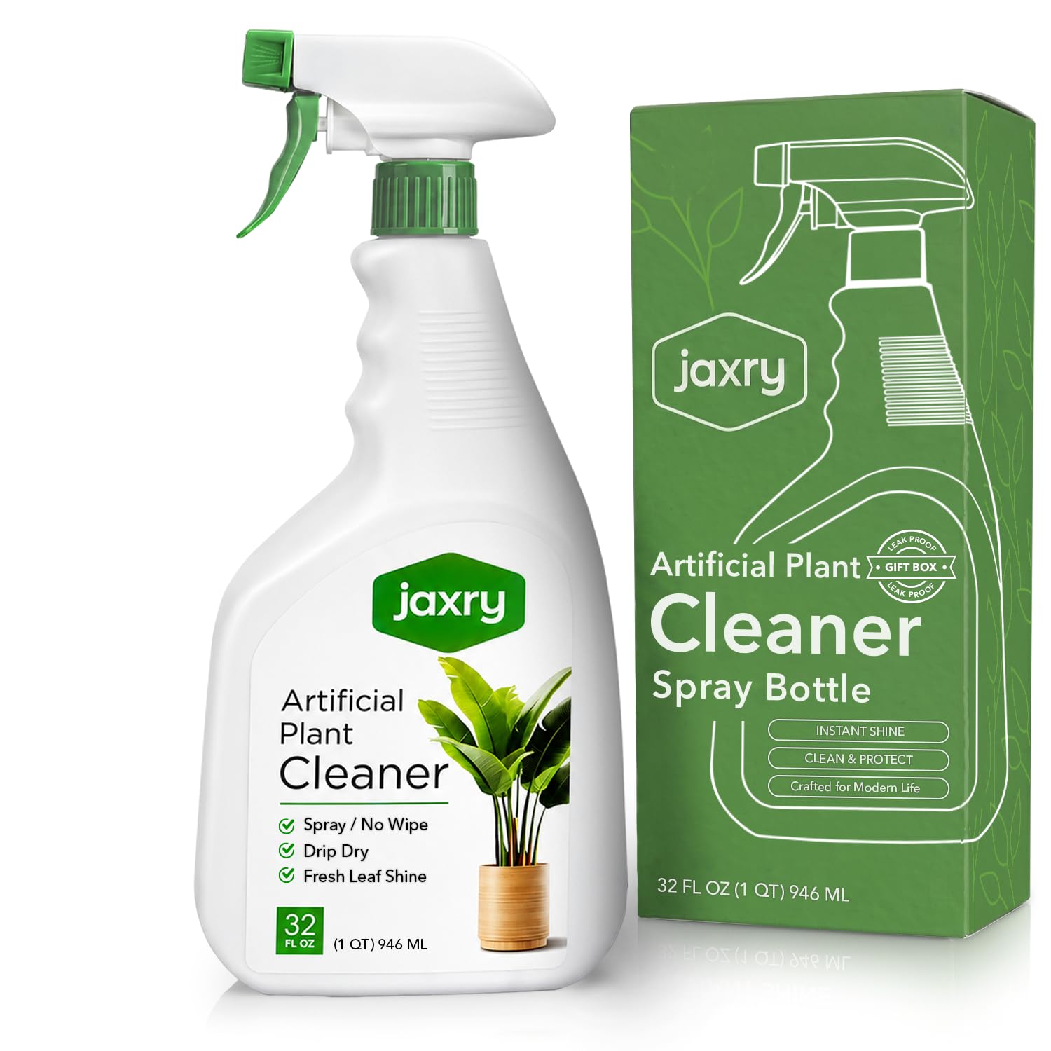 Jaxry Silk Plant Cleaner Spray No Wipe bottle