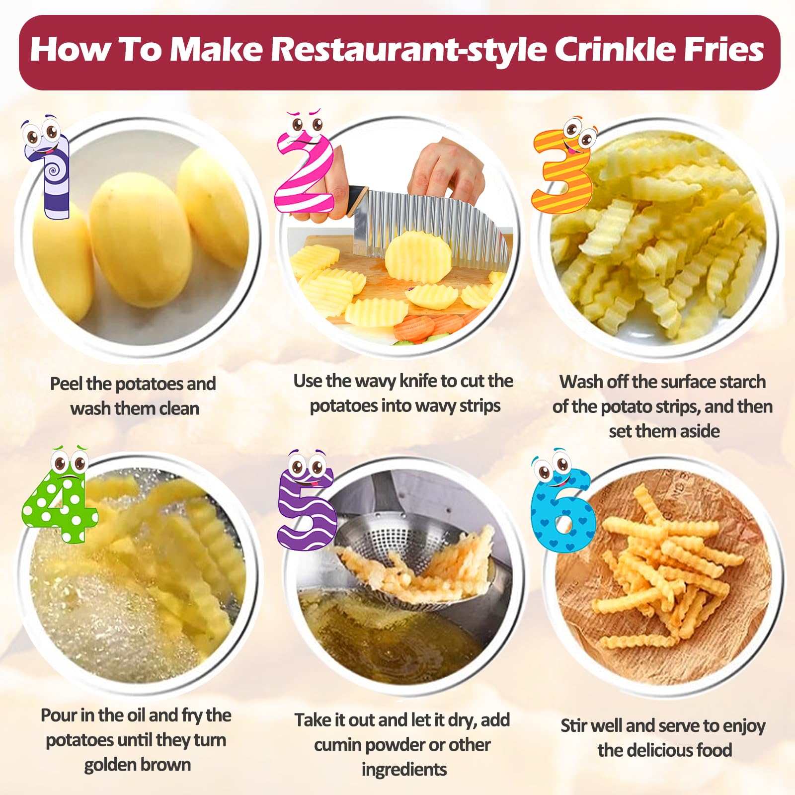 JAYVAR crinkle cutter wave profile in kitchen setting