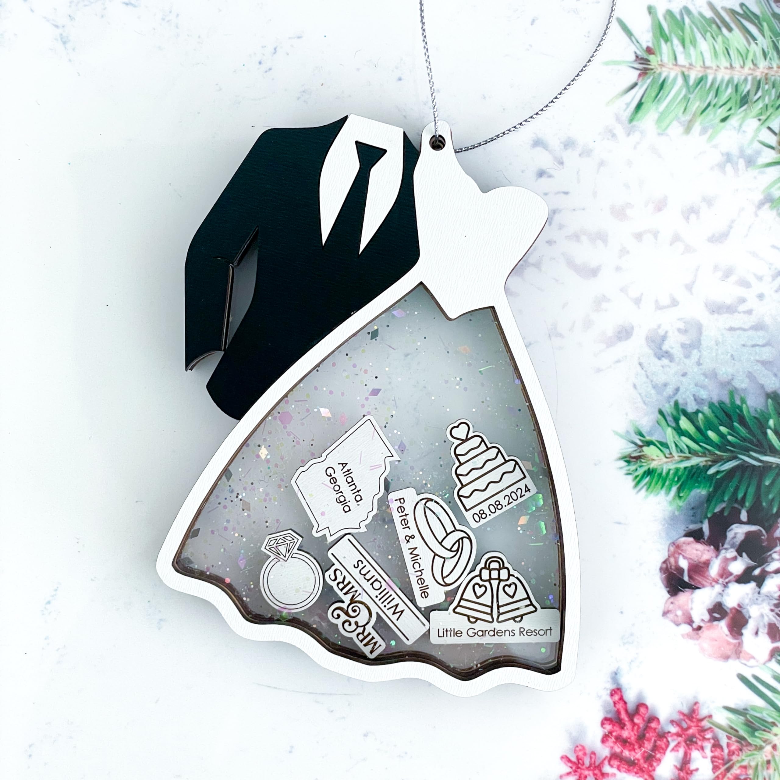 Handmade wedding keepsake ornament by JazzyJade Designs