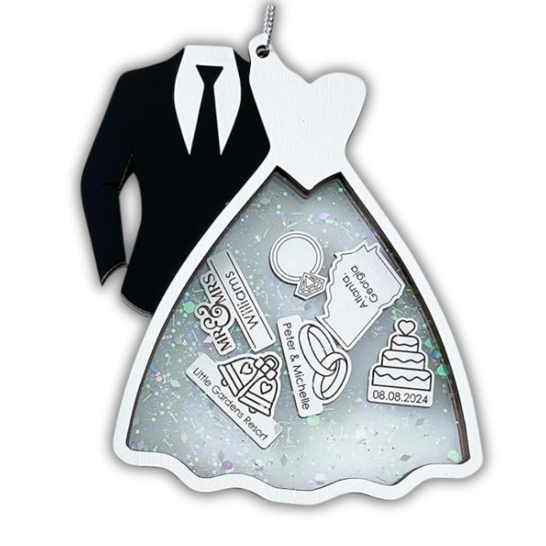 JazzyJade Designs personalized wedding ornament product image