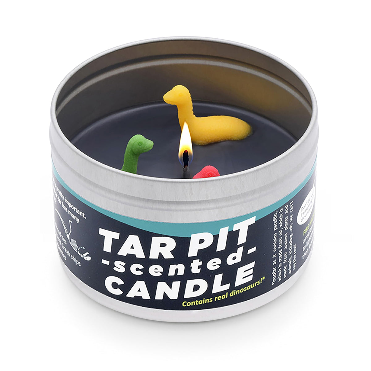 JD and Kate Industries branding on tar pit candle label
