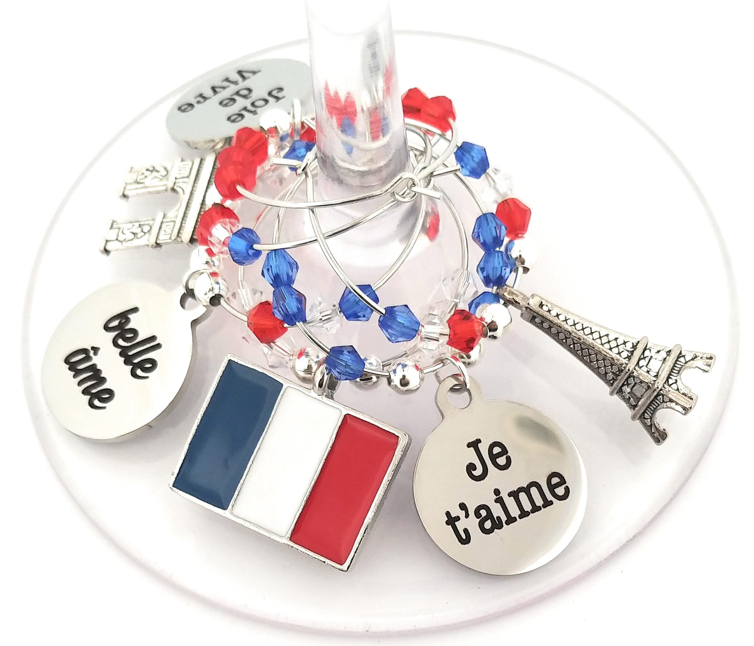 belle âme charm in silver tone wine charms