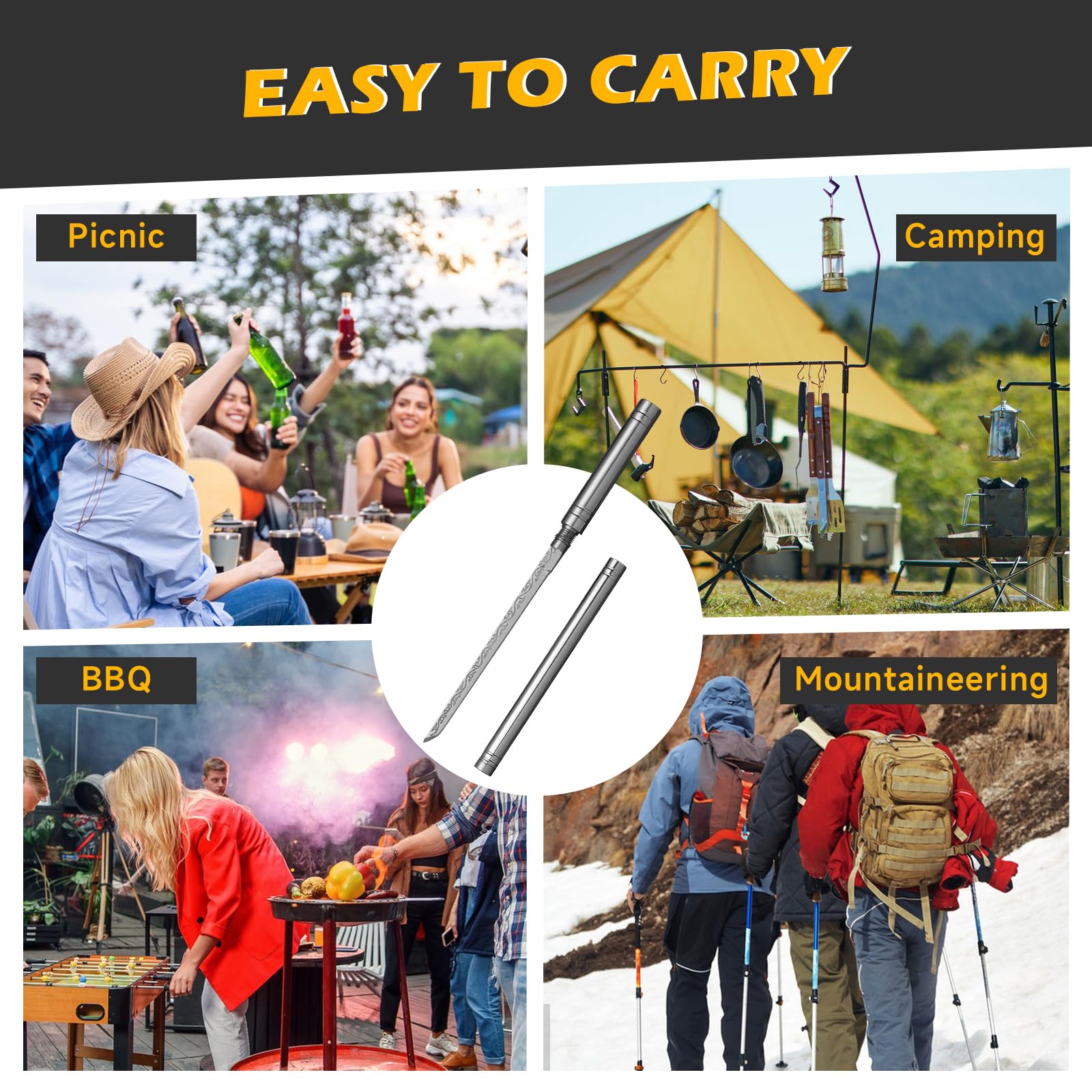 Backpack or picnic ready JEAMZHU knife set