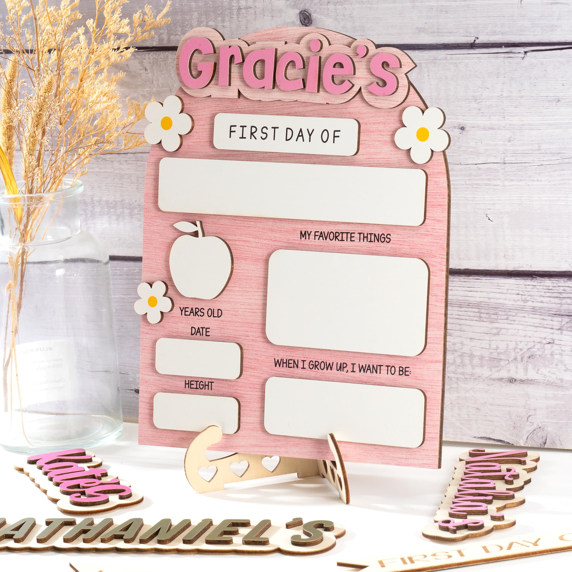 Jeclist style-2 back to school sign wooden frame photo prop