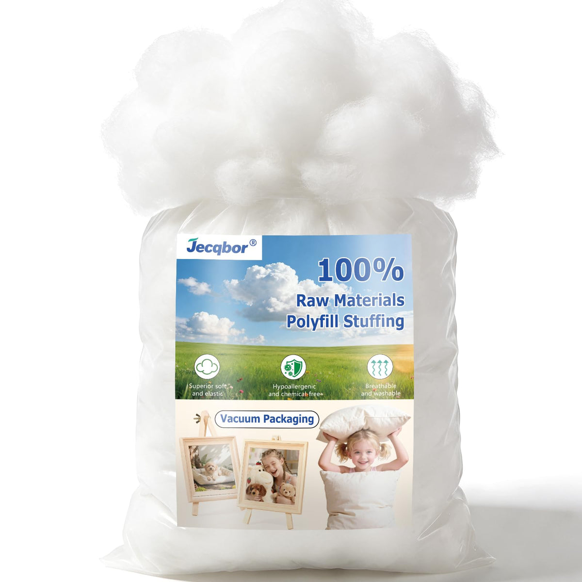 Jecqbor polyfill stuffing 5lb packaging