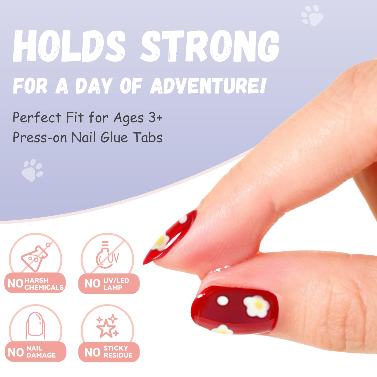 20 sheets of clear sticky tabs for kids press on nails by Jolly Snaps