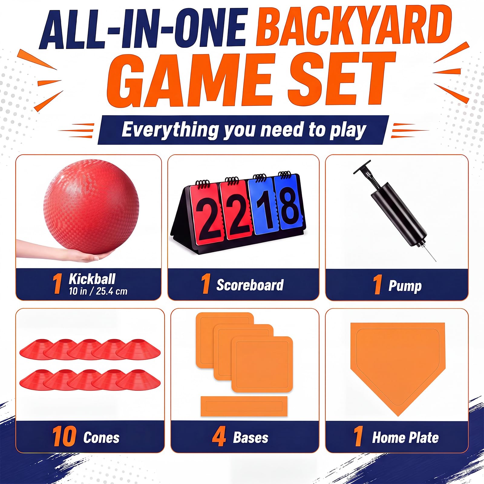Bright cones used as boundary markers in the kickball set