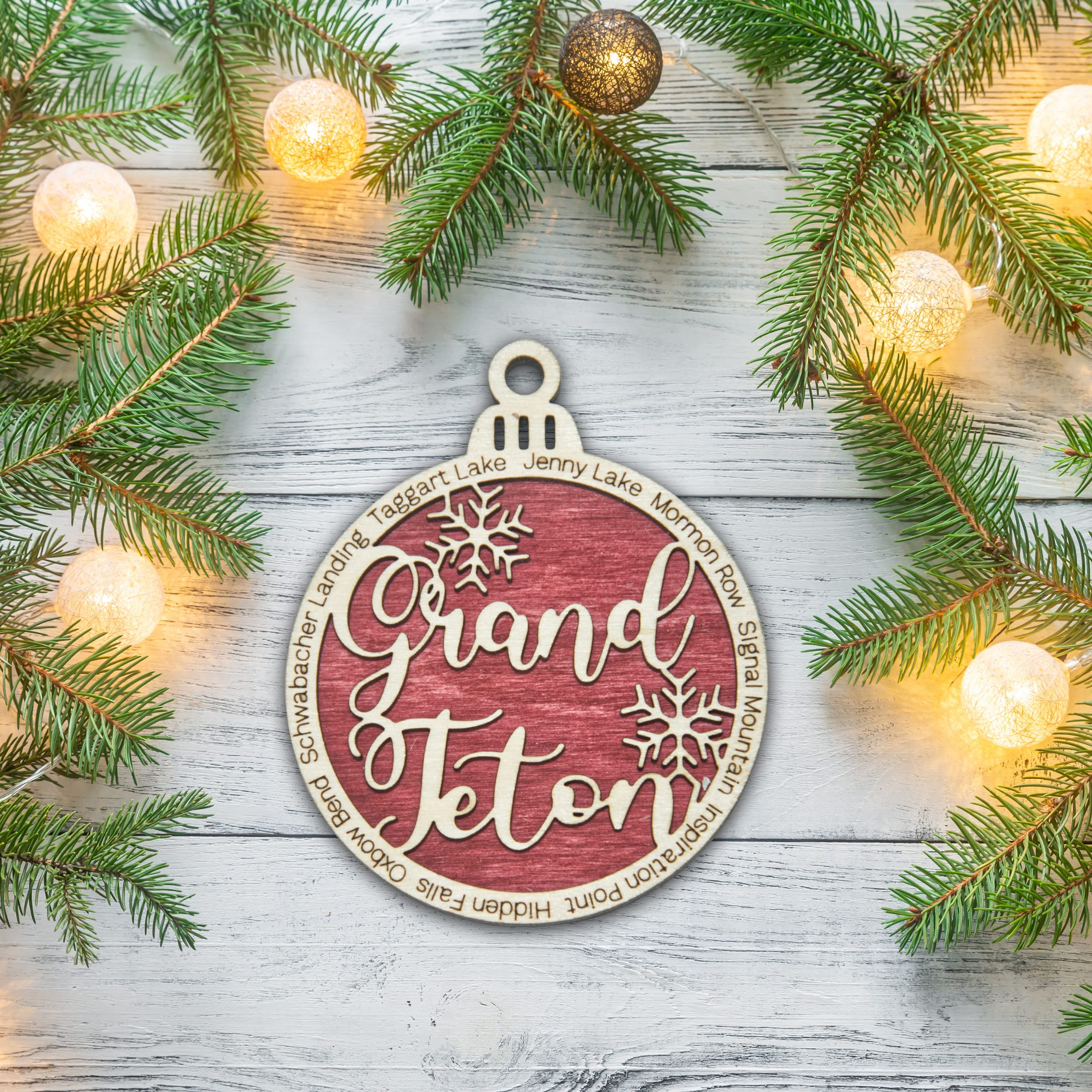 Jenny Lake landmark on Grand Teton ornament