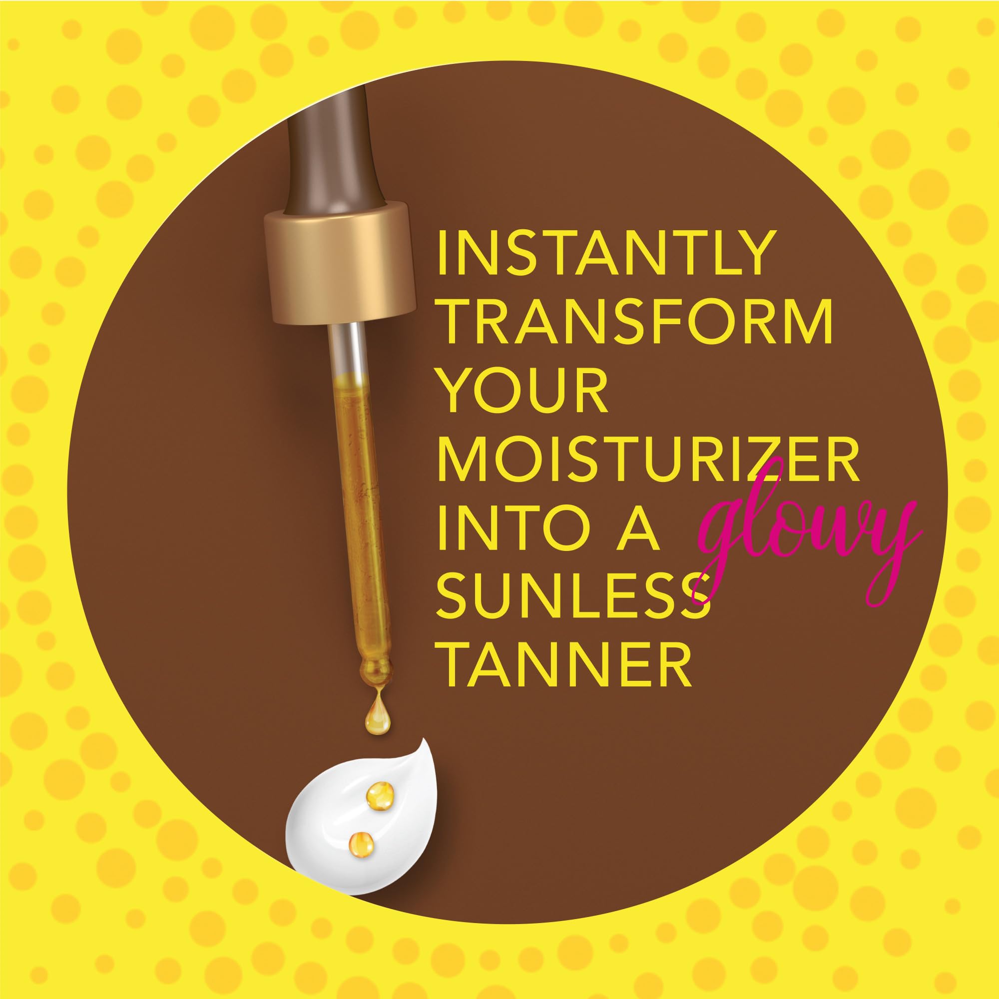Close up of Jergens sunless self-tanner drops packaging