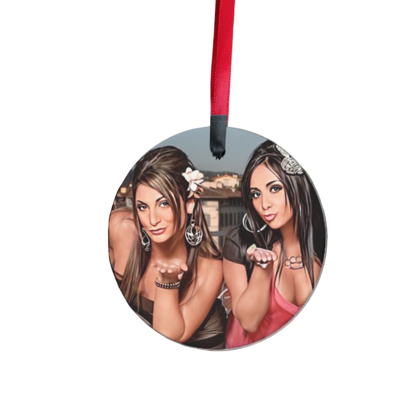 Jersey Shore Christmas Ornament Snooki and Deeners design