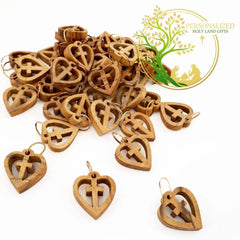 Jerusalem Cross olive wood pendant Bethlehem