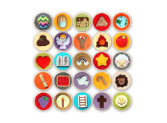 Ornament features printed image sticker and twine for hanging