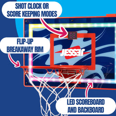 Exclusive 5-inch Jesser basketball included with hoop