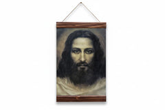 Jesus Christ face ariel haroutin agemian compact canvas print in wood frame