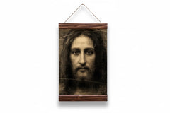 Jesus Christ face canvas print with wood frame