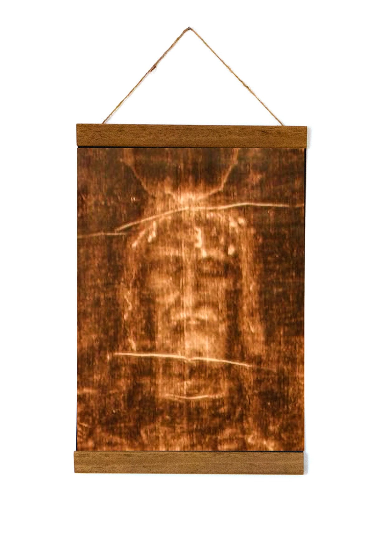 Jesus Christ face Shroud of Turin canvas print in wood frame