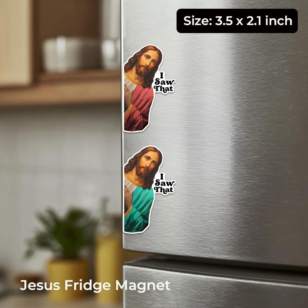3.5x2.1 inch Jesus I Saw That Magnet red green magnets