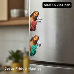 3.5x2.1 inch Jesus I Saw That Magnet red green magnets