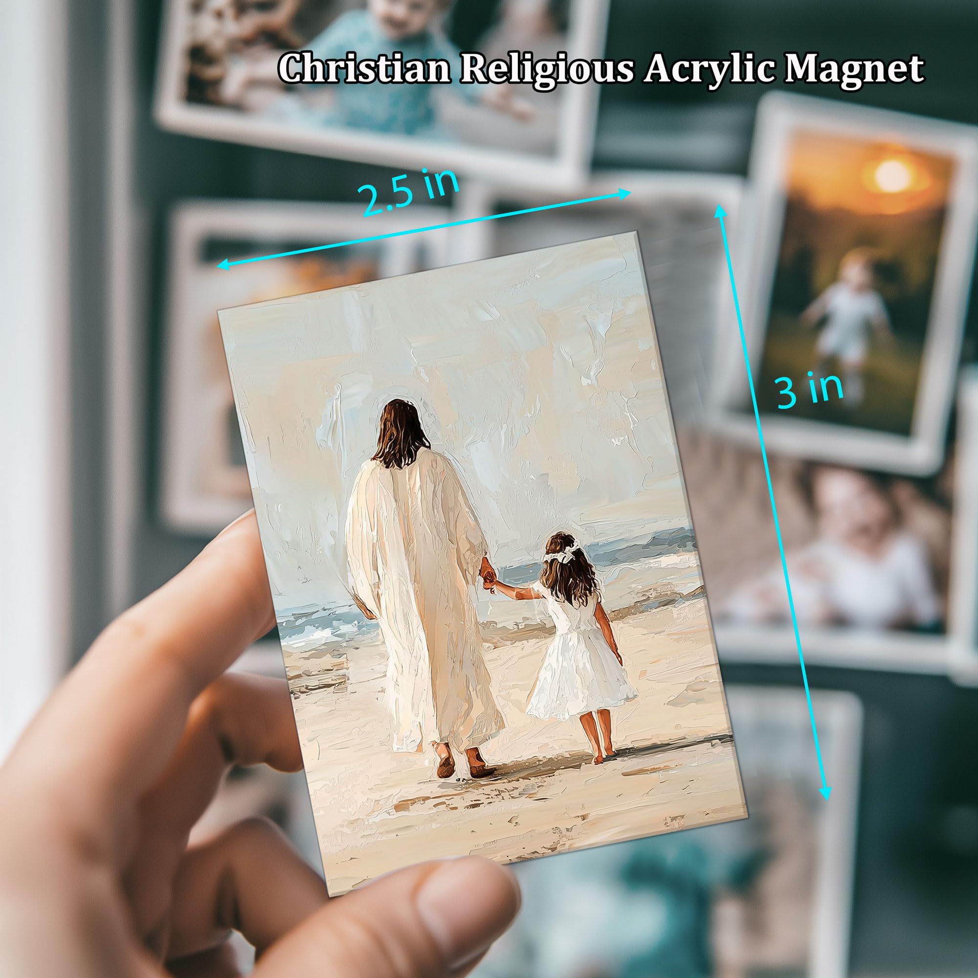 3x2.5 inch Christian fridge magnet acrylic finish