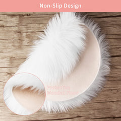 jewellery photography backdrop using white faux fur rug