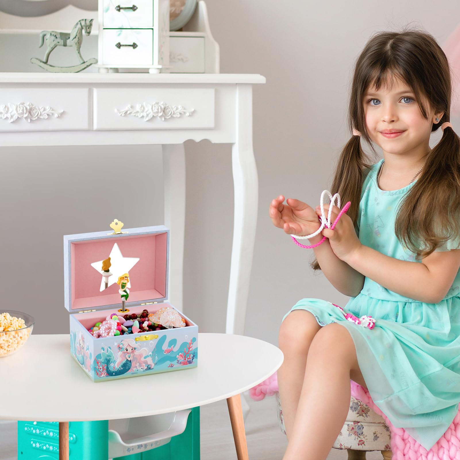 Blue themed kids jewelry box for girls product image
