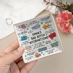 Ring and earring tray with personalized bestie design