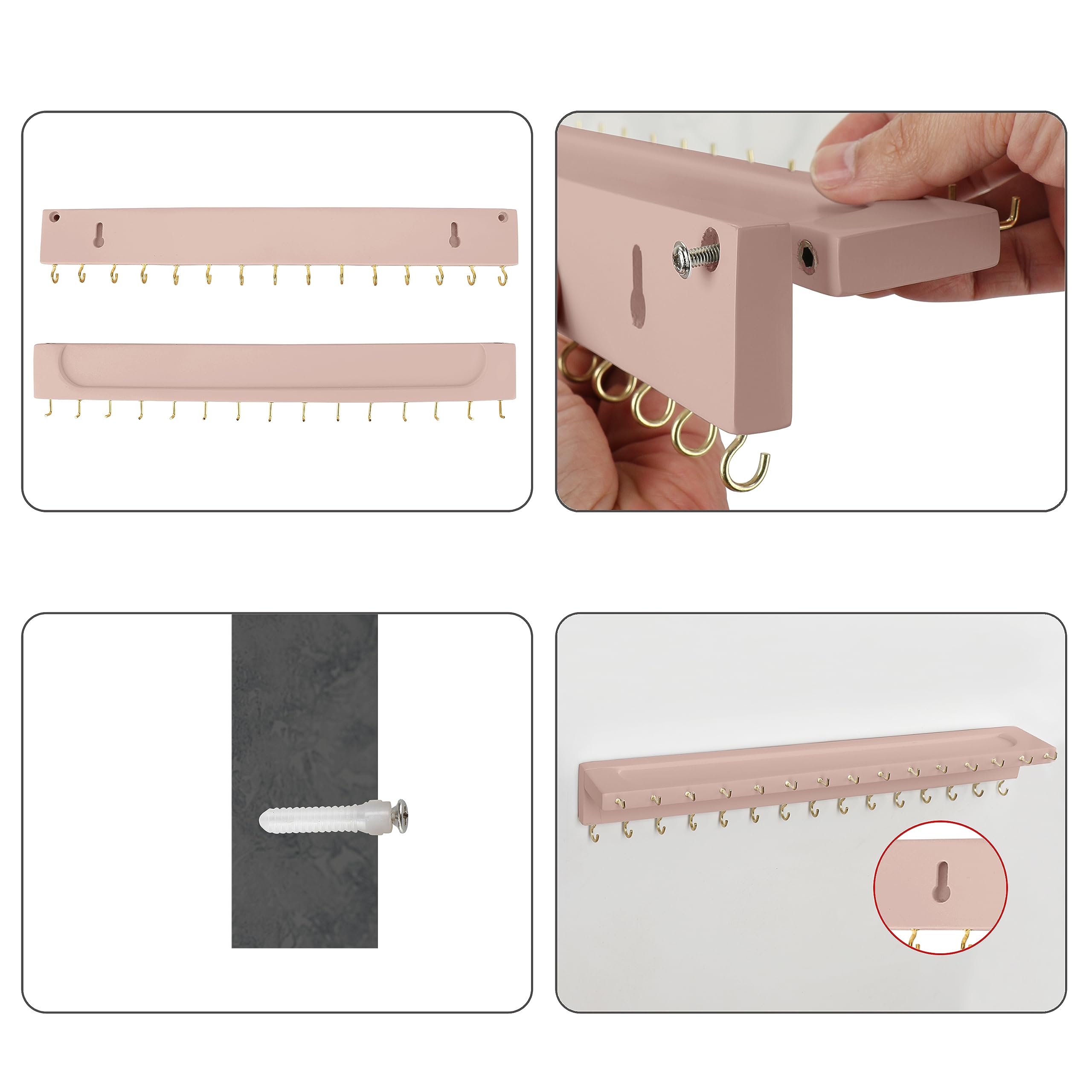 Includes anchors and screws for easy installation