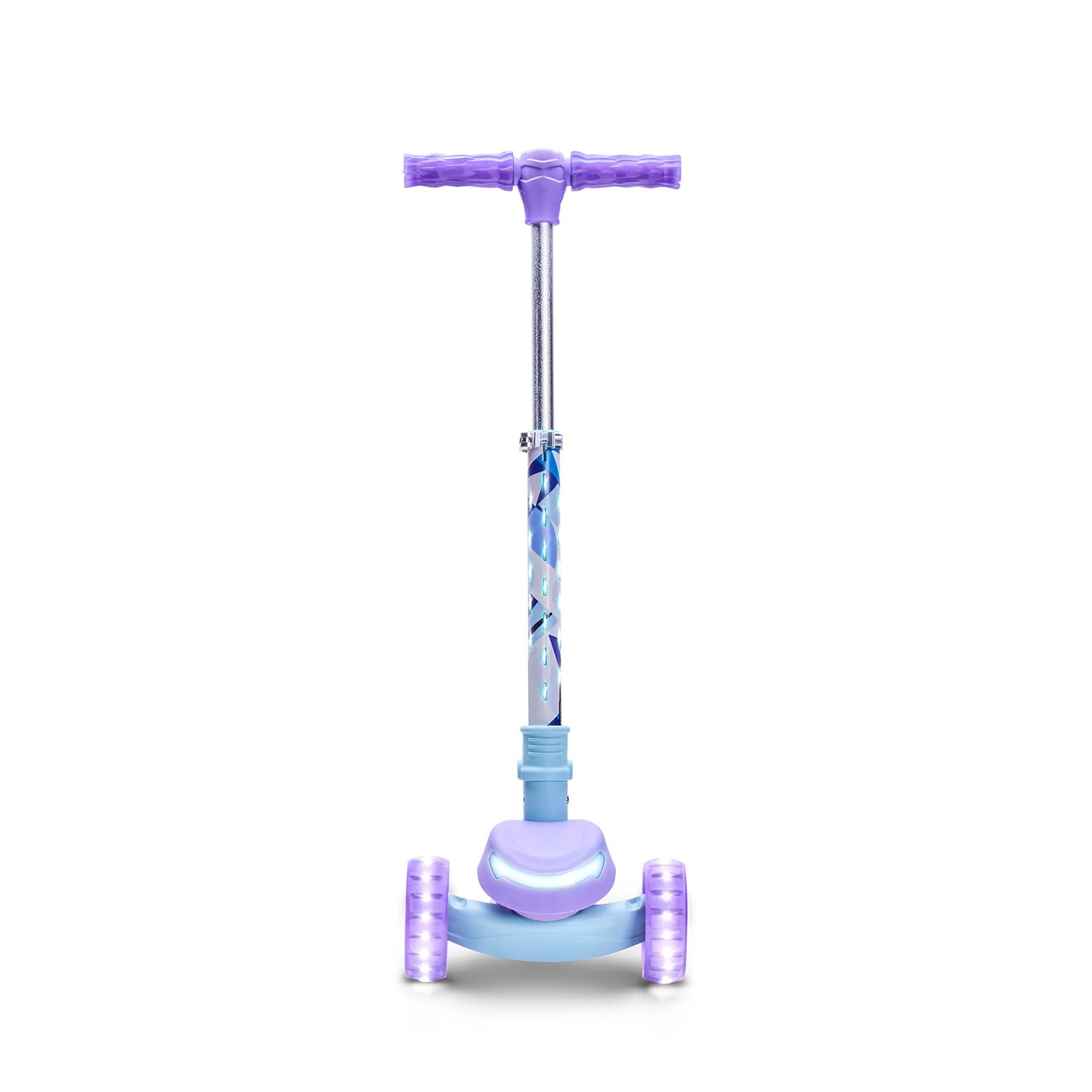 LED light up wheels on Jetson Frozen scooter in purple