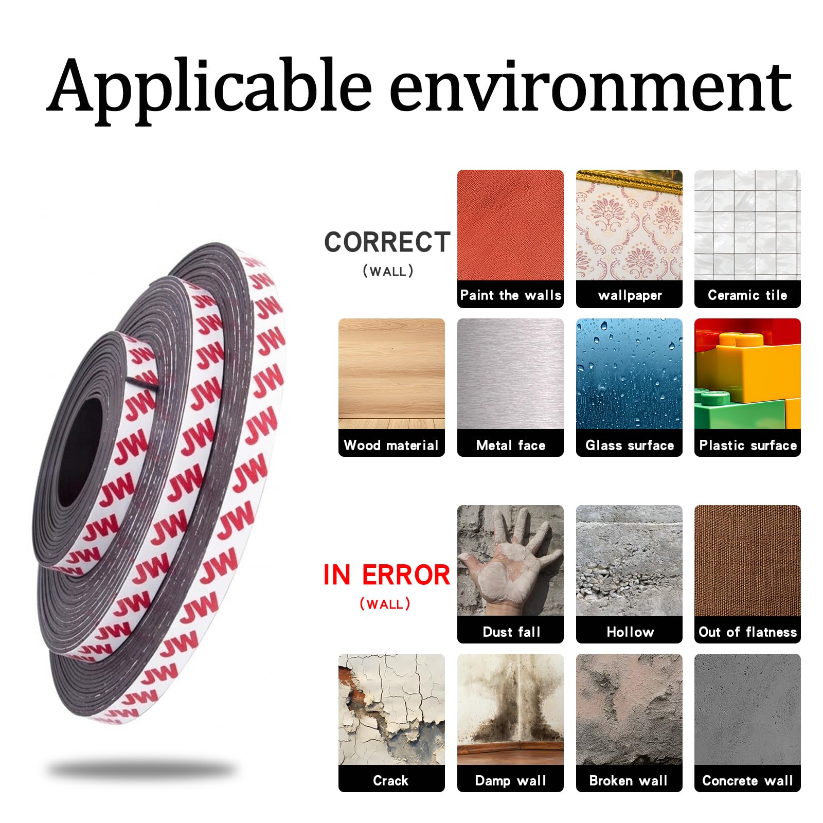 Unroll and apply adhesive magnetic tape for better adhesion