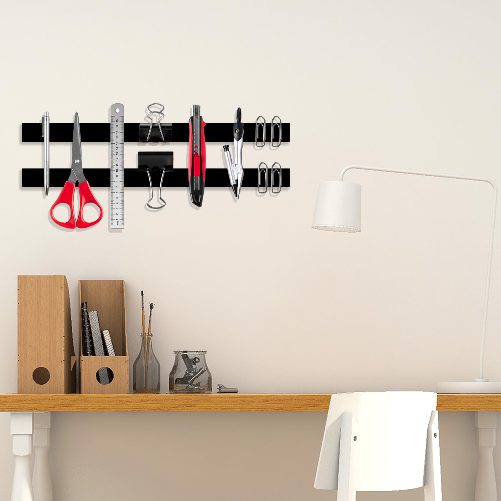 Easily cut magnetic tape to length with scissors