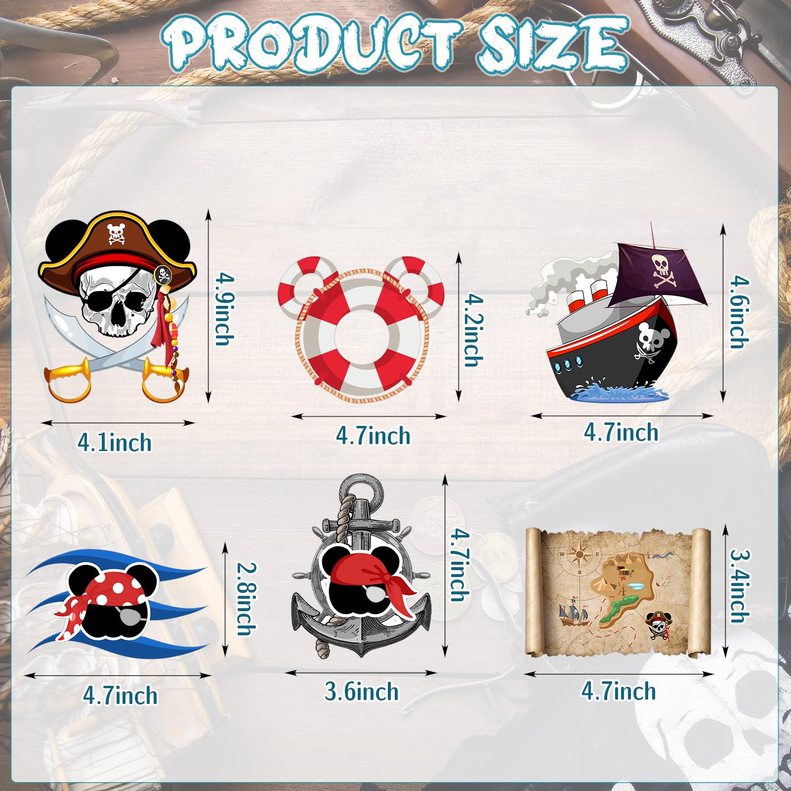 Pack of 12 magnets in 6 styles for cruise door decor