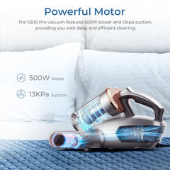 JIGOO S300 PRO cleaning on bed and sofa close up