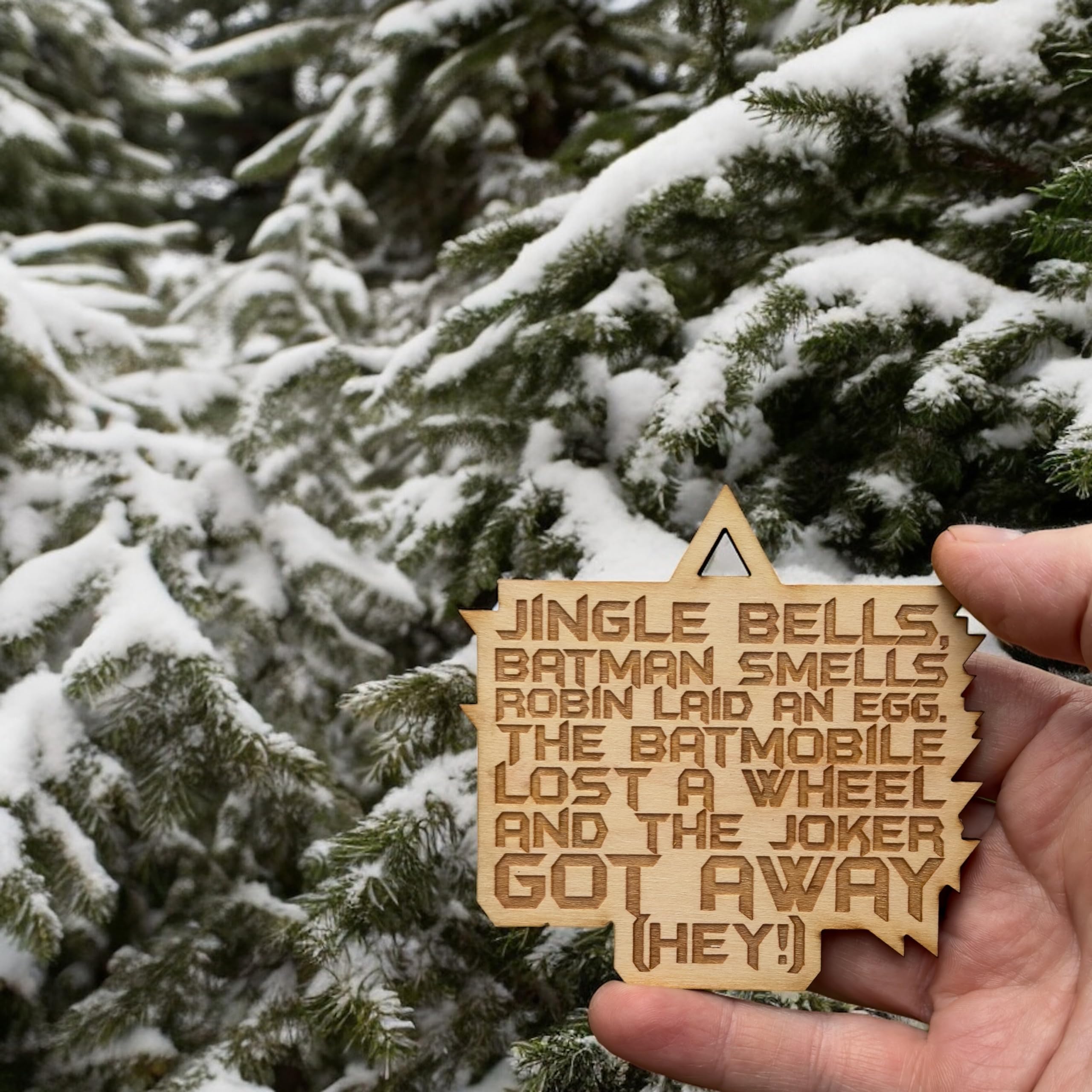 Ornament 3x3in maple wood for gift