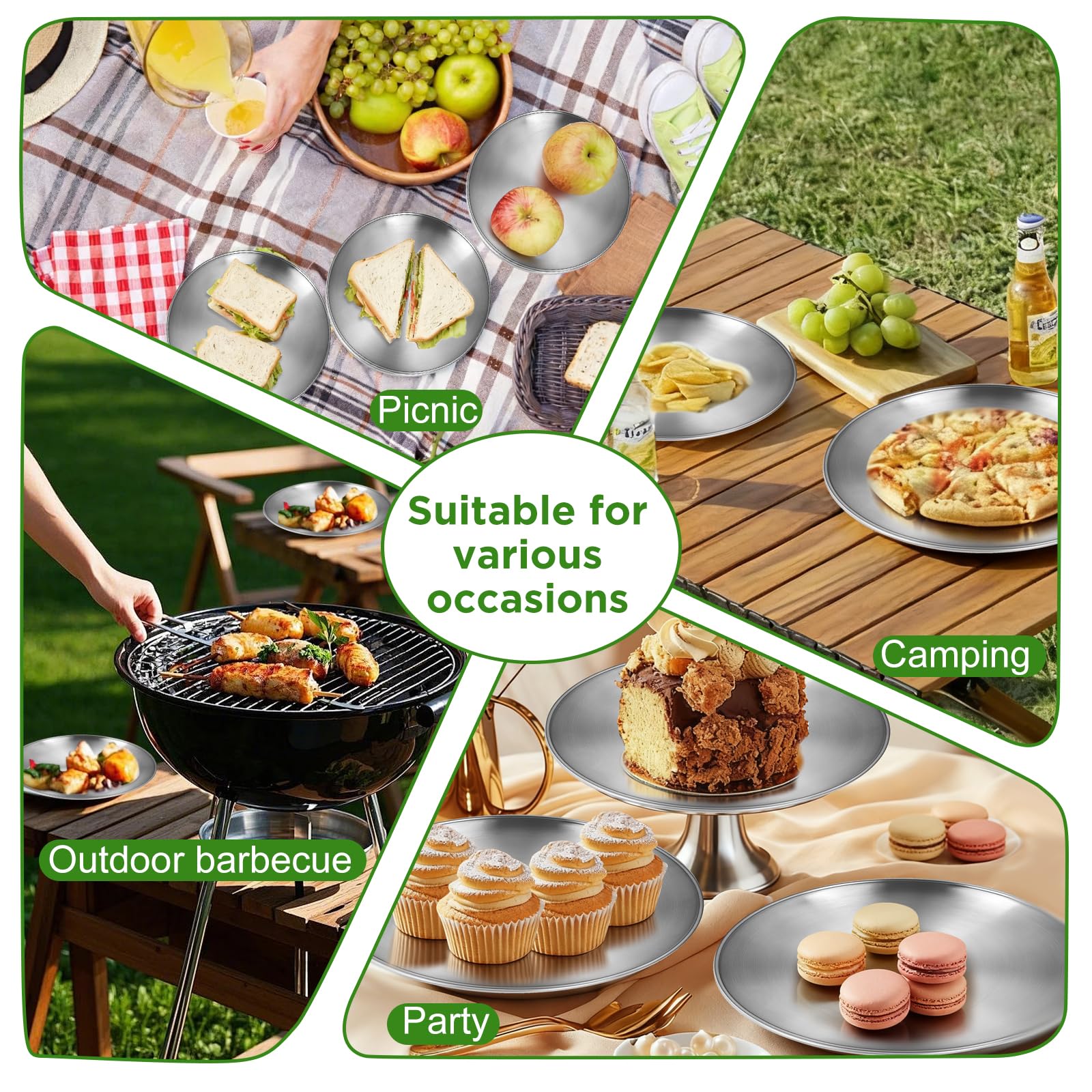 Portable JINGLENK stainless steel plate for office meals