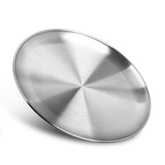 JINGLENK stainless steel plates 10 inch round dinner plate for outdoor use
