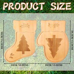 pine wood Christmas stocking charcuterie board 14x10 inch