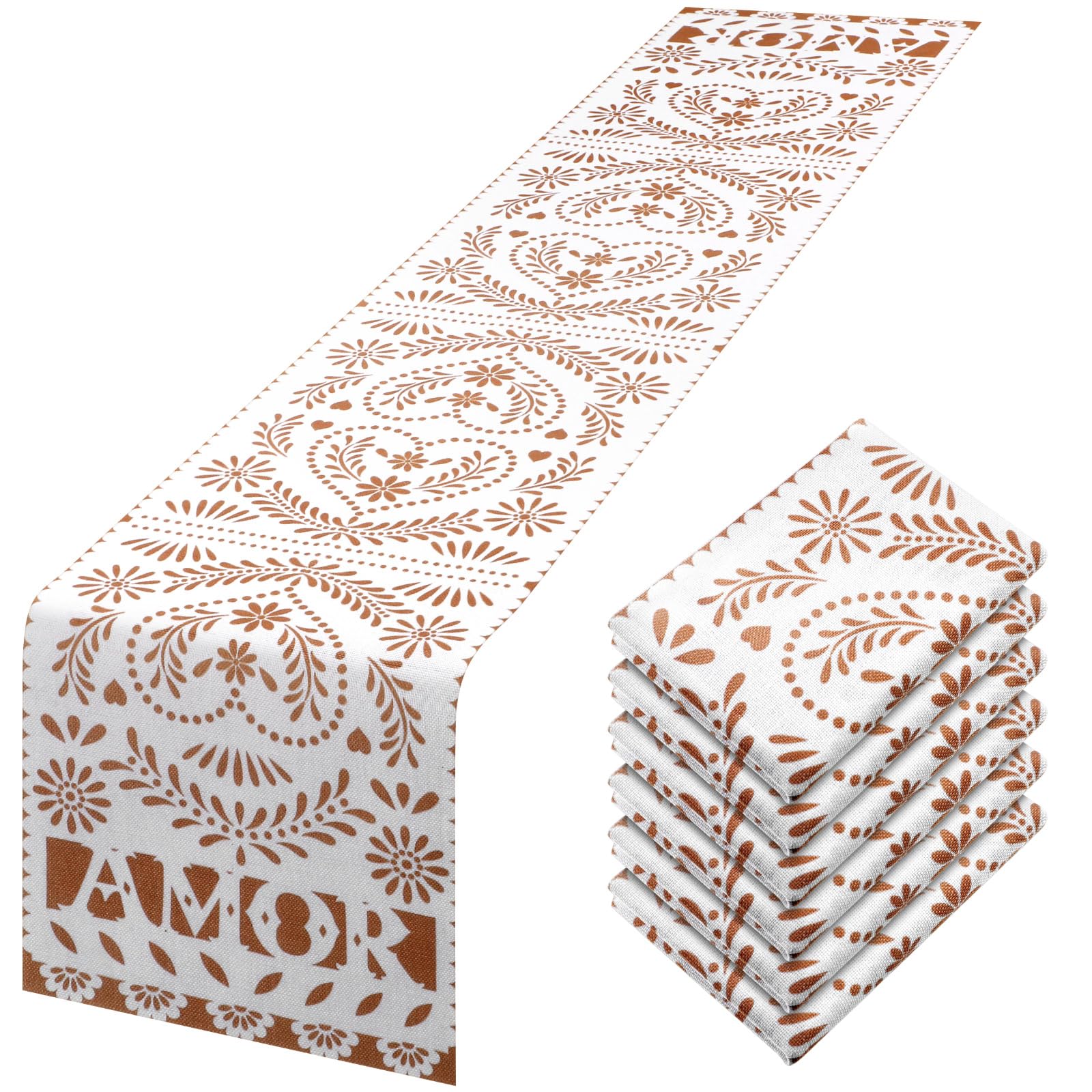 Cielito Lindo table runners Papel Picado white design