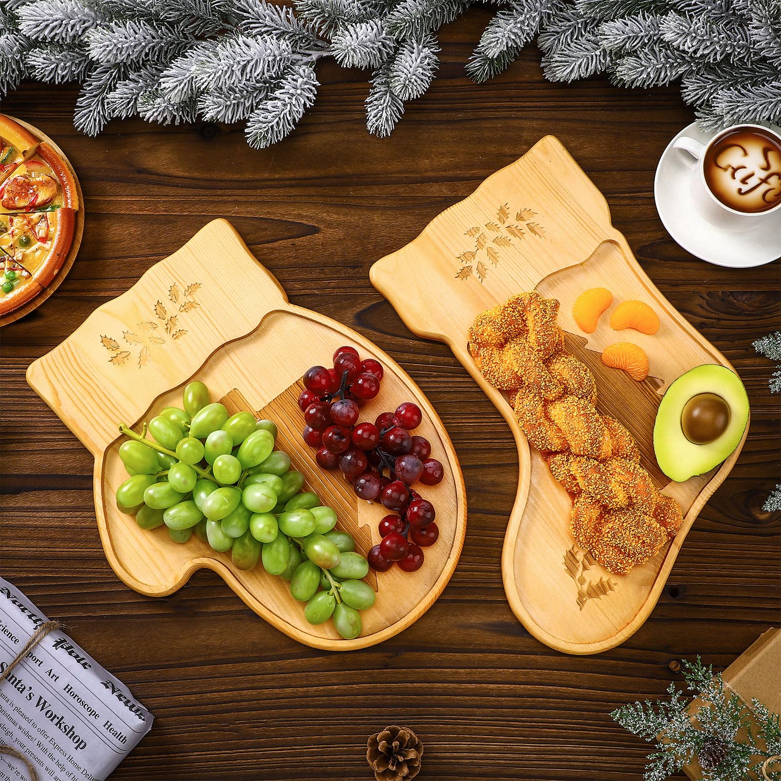 Christmas serving tray display for home and parties