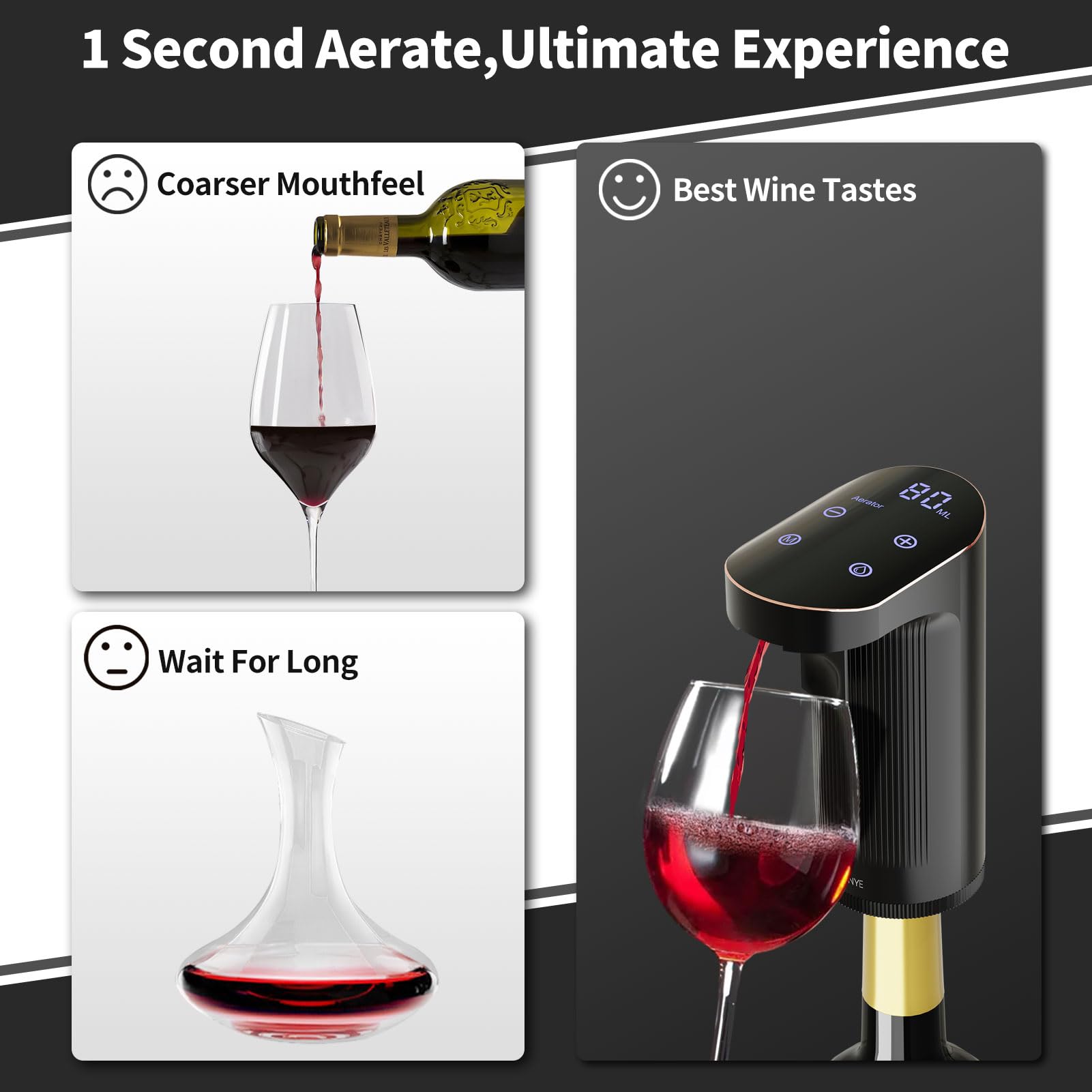 One-touch decanter function in action