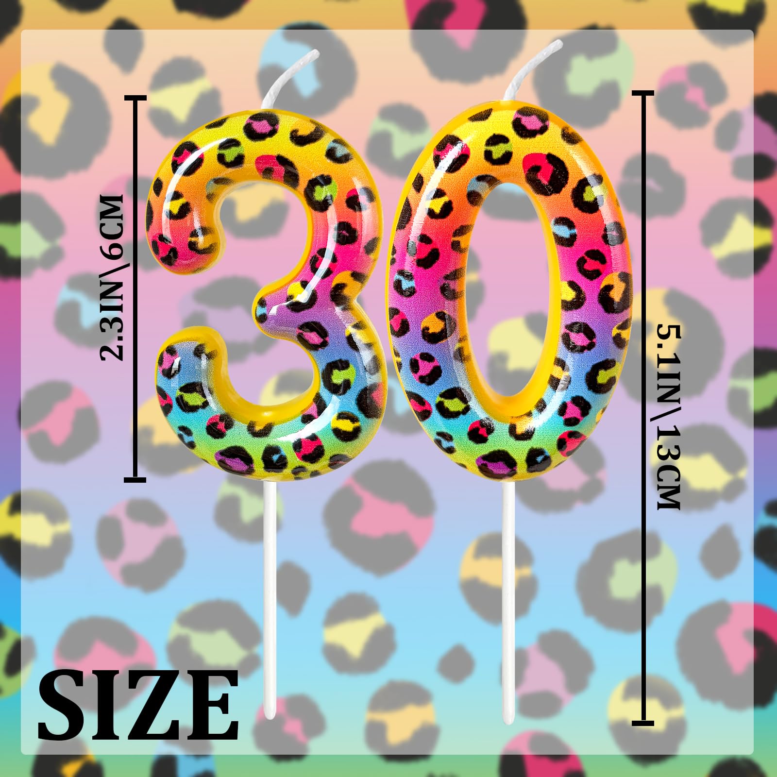 Leopard print birthday candles by Jinrea for cake toppers
