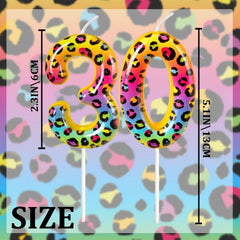 Leopard print birthday candles by Jinrea for cake toppers